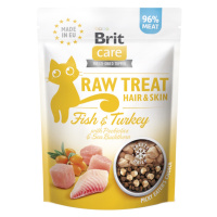 BRIT Raw Treat Cat Hair & Skin Fish & Turkey maškrty pre mačky 40 g