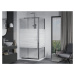 MEXEN/S - Apia sprchovací kút posuvný 90x70, sklo transparent / pruhy, chróm + vanička 840-090-0