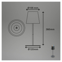 LED dobíjacia stolová lampa 7507015, antracitová RGBW IP44 dotykový