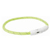 Trixie Flash light band USB, TPU/nylon, XS–S: 35 cm/ř 7 mm, green