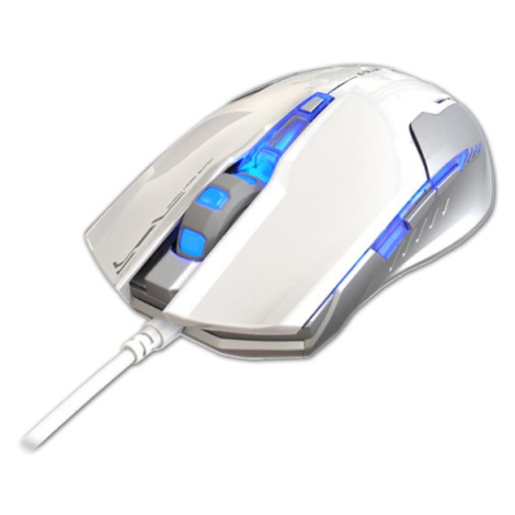 Myš drôtová USB, E-blue Auroza G, biela, optická, 3000DPI