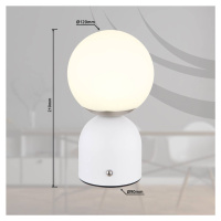 Nabíjateľná stolná lampa Julsy LED, biela, výška 21 cm, kov, CCT