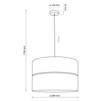 Závesná lampa Nicol, čierna/drevený efekt, Ø 38 cm, 1 svetlo, 1 x E27