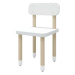 Flexa Drevená stolička s operadlom pre deti biela Dots