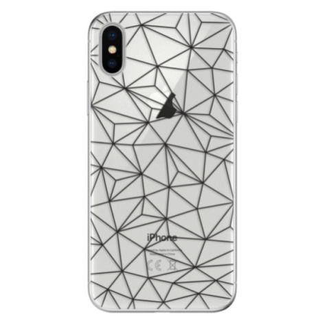 Odolné silikónové puzdro iSaprio - Abstract Triangles 03 - black - iPhone X