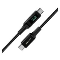 Acefast USB-C/USB-C 100W nabíjací dáta kábel s displejom čierny