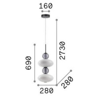 Závesné svietidlo Ideal Lux LED Lumiere-2, opálové/šedé sklo