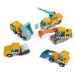 Drevené pracovné autá Construction Site Tender Leaf Toys valec bager nákladné auto nakladač a že