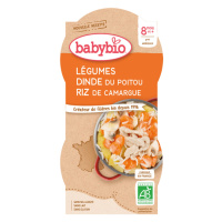 BABYBIO menu zelenina s morčacím mäsom a ryžou 2 x 200 g