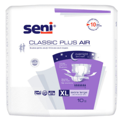 SENI Classic plus air extra large XL plienkové nohavičky obvod pása 130 -170 cm 10 ks