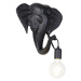 Vintage nástenné svietidlo čierne - Slon