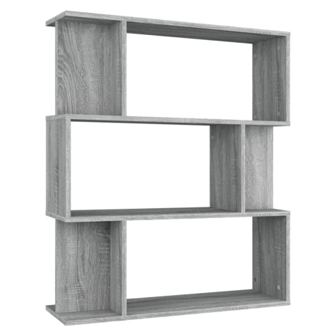 vidaXL Knižnica/priehradka sivá sonoma 80x24x96 cm spracované drevo