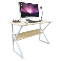 Písací stôl s policou, dub prírodný/biela, TARCAL 80
