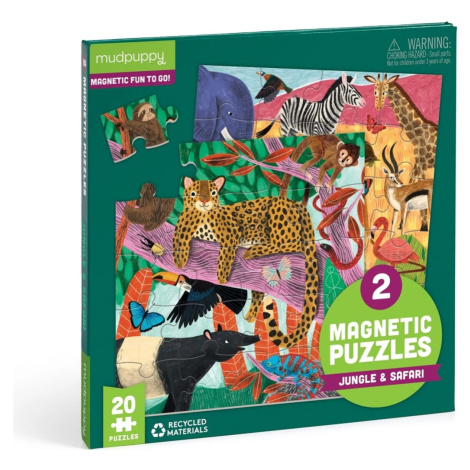 Mudpuppy Magnetické puzzle Safari a džungľa 2x20 dielikov