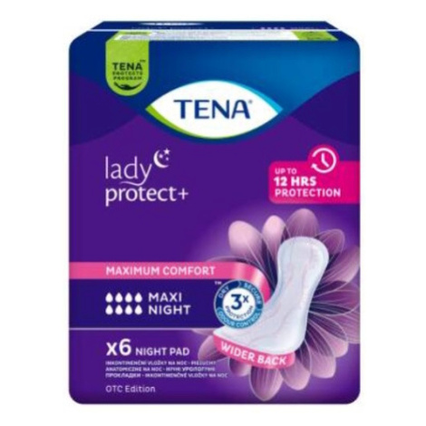 TENA Lady Protect+ maxi night inkontinenčné vložky 6 kusov