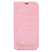 Guess PU Croco with Metal Camera Outline Book Puzdro pre iPhone 14 Max Pink