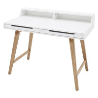 Písací stôl Rolef (biela, drevo)