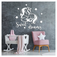 Nálepka na stenu do detskej izby - Sweet Dreams, Biela