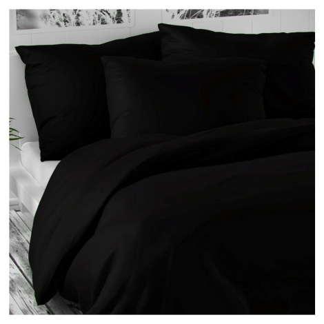 Kvalitex Saténové obliečky Luxury Collection čierna, 140 x 220 cm, 70 x 90 cm