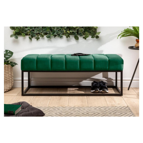 LuxD Dizajnová lavica Halle 110 cm zamat - smaragdová zelená