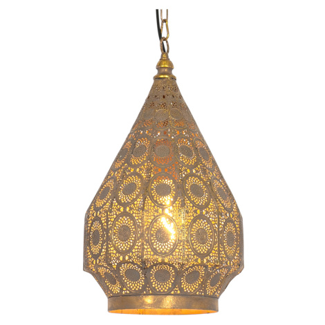Orientálna závesná lampa zlatá 26 cm - Mauglí QAZQA