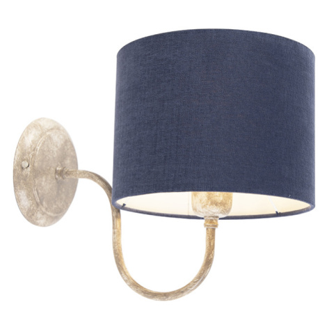 Nástenná lampa s krytom 20 cm béžová s modrou - Combi Classic QAZQA