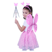Rappa Detský kostým tutu sukne ružový motýľ s krídlami