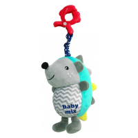 Detská plyšová hračka s hracím strojčekom a klipom Baby Mix Ježko modro-sivý