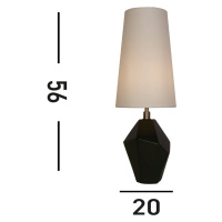 Stolová lampa Apex biela/čierna Výška 55,5 cm textil/živica