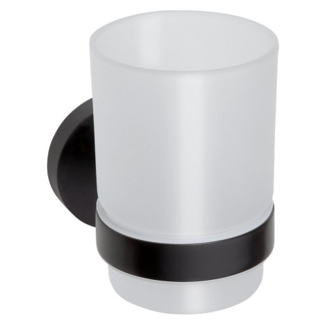 X-ROUND BLACK pohár, mliečne sklo, čierna XR903B Sapho