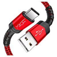 Kábel USB A na USB-C, 20 W, 2 A, 1,2 m, červená