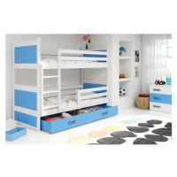 Detská poschodová posteľ RICO 200x90 cm Modrá Biela