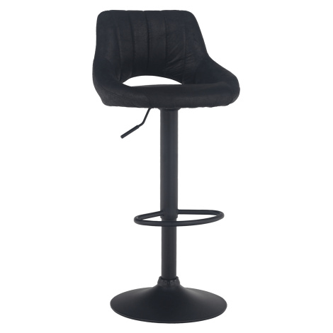 Barová stolička, čierna látka s efektom brúsenej kože, LORASA Tempo Kondela