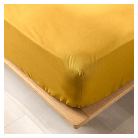 Žltá napínacia plachta z Bio bavlny 90x190 cm Biolina – douceur d'intérieur