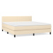 vidaXL Posteľný rám boxspring s matracom krémový 160x200 cm látka