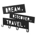 Nástenný vešiak so štyrmi háčikmi, Dream, Discover, Travel