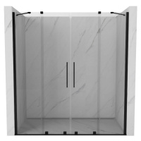 MEXEN/S - Velar Duo posuvné sprchové dvere 180, transparent, czarne 871-180-000-02-70
