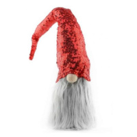 Červený vianočný trpaslík s flitrovanou čiapkou