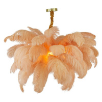 Závesné svietidlo s tienidlom z peria v oranžovo-zlatej farbe ø 80 cm Feather – Light & Living