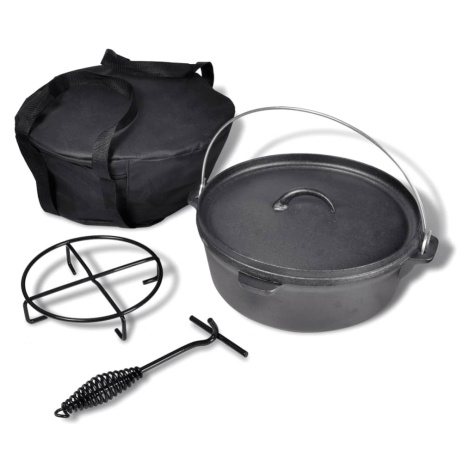 vidaXL Liatinový hrniec Dutch Oven 5,6 L s príslušenstvom