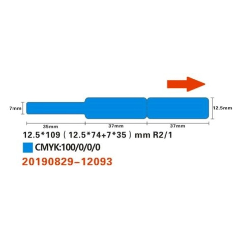 Niimbot štítky na káble RXL A2K18638501, 12,5x109mm 65ks Blue pre D11 a D110