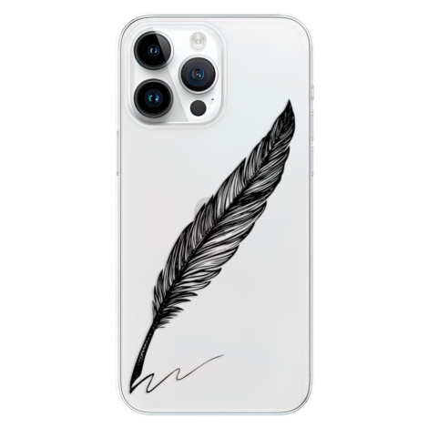 Odolné silikónové puzdro iSaprio - Writing By Feather - black - iPhone 15 Pro Max