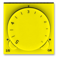 Termostat duálny otocný - jednotka ovl. žltá/cierna dymová Levit (ABB)
