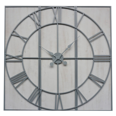 Estila Moderné dizajnové nástenné hodiny Rosa z dreva a kovu 112cm
