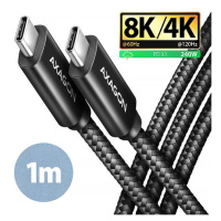 AXAGON BUCM4X-CM10AB NewGEN+ kábel USB-C <-> USB-C, 1m, USB4 Gen 3×2, PD 240W 5A, 8K HD, ALU, op