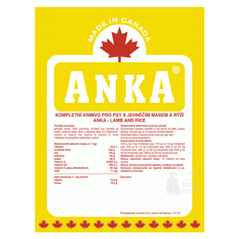 Anka Lamb& Rice 18kg