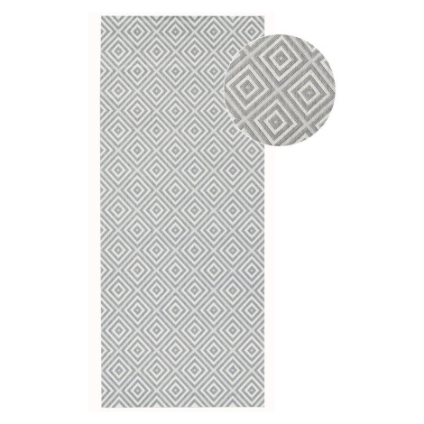 Sivý vonkajší koberec NORTHRUGS Karo, 80 × 200 cm Hanse Home