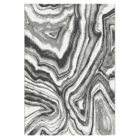 KONDELA Sinan koberec 133x190 cm biela / čierna / vzor