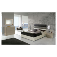 Estila Moderná kožená čalúnená posteľ Desiree s bielo-čiernym poťahom 90-180cm