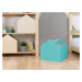 Benlemi Drevený úložný box HOUSE v tvare domčeka Zvoľte farbu: Tyrkysová